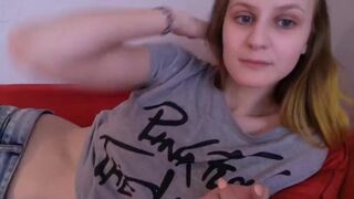 Mariastill blonde cutie put her hand in black panties and masturbates 2019-03-26
