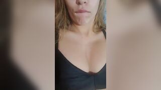 Marieblonde brunette in sexy black swimsuit shows her body 2019-05-10
