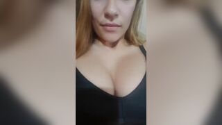 Marieblonde brunette in sexy black swimsuit shows her body 2019-05-10