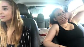 Charlottebaby two beauties shake their delicious boobs in the car 2019-05-11